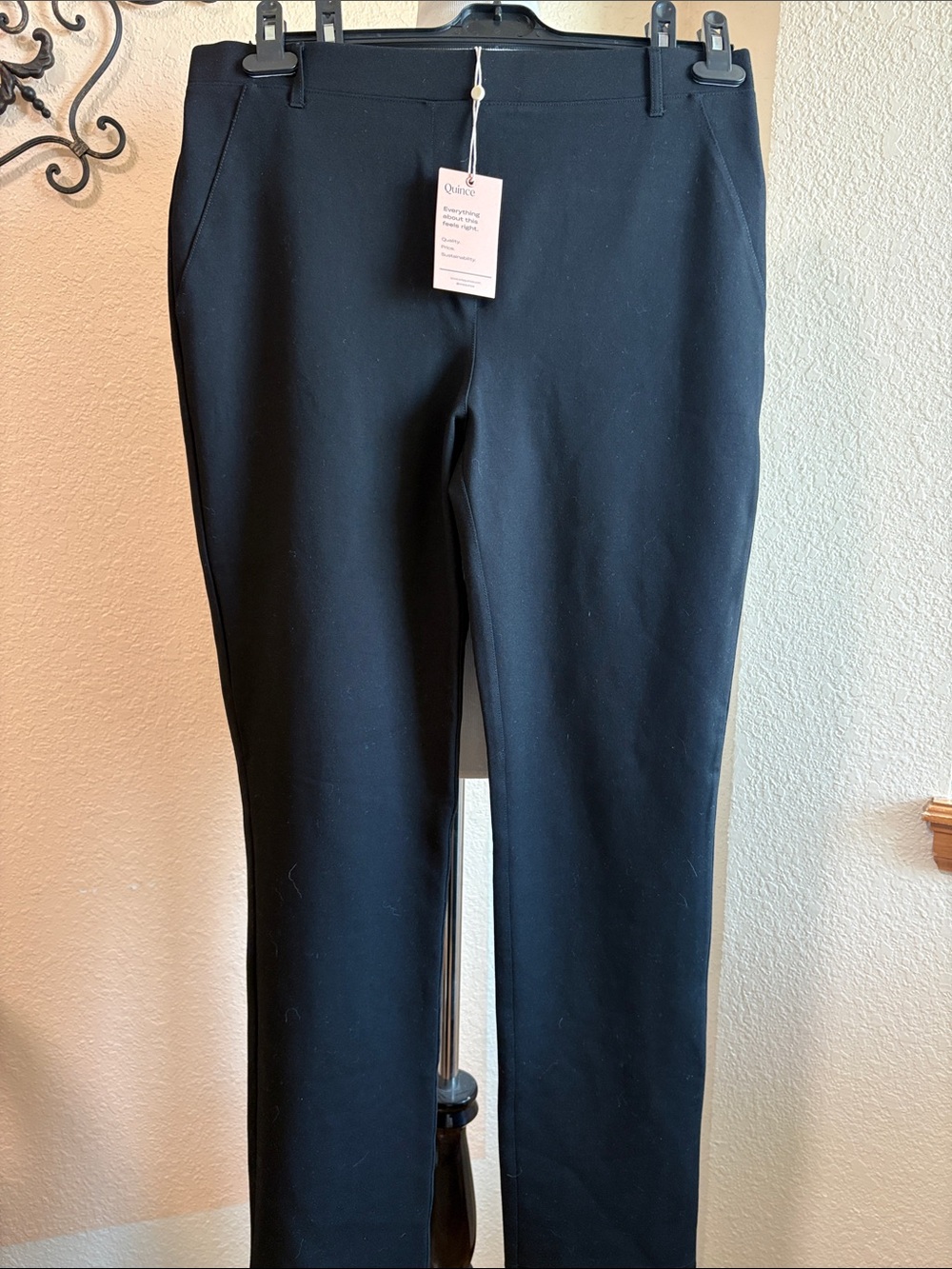 Quince Black Women's Ultra-stretch Ponte straight Leg Pants szL